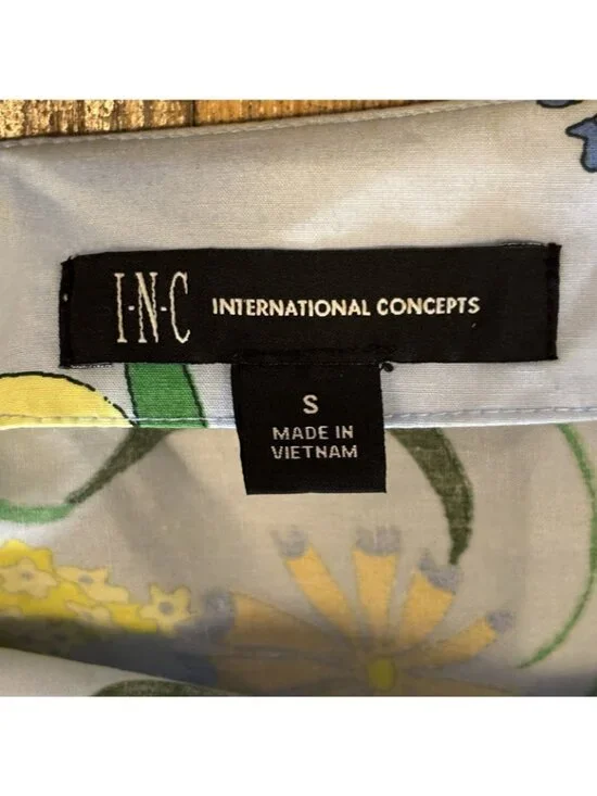 INC Mabel Poplin Belted Midi Dress Sz S Blue/Multicolor Floral Bouquet Spring - Picture 12 of 12